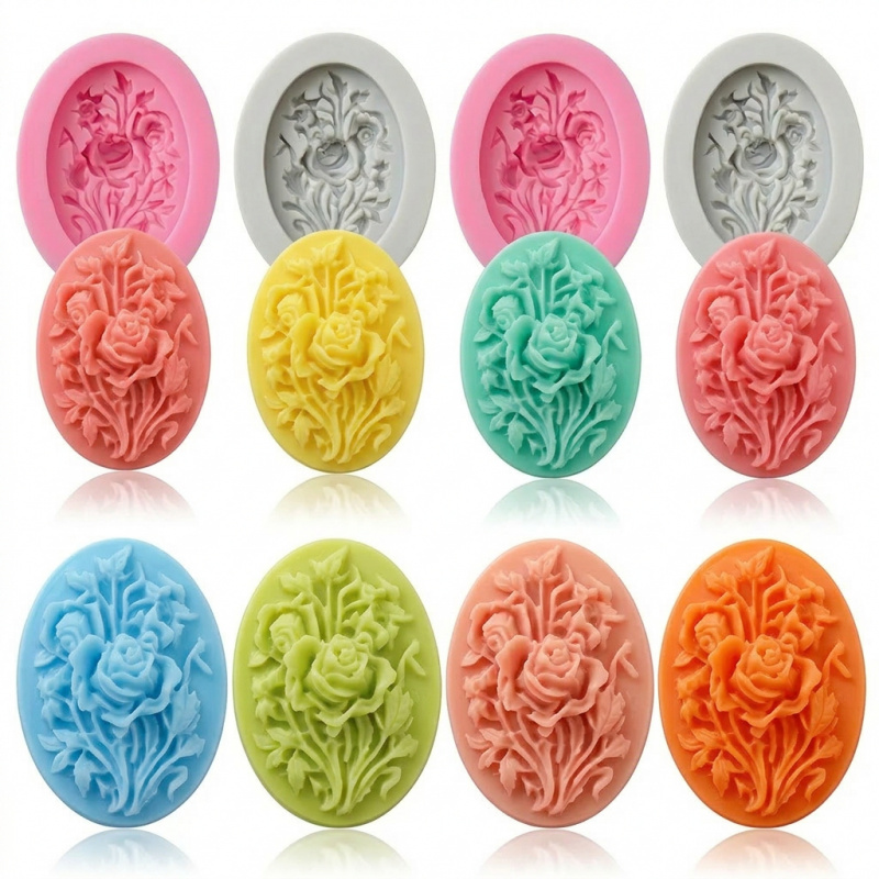 Soap Making Molds - 4 силиконовые формы в форме цветка,